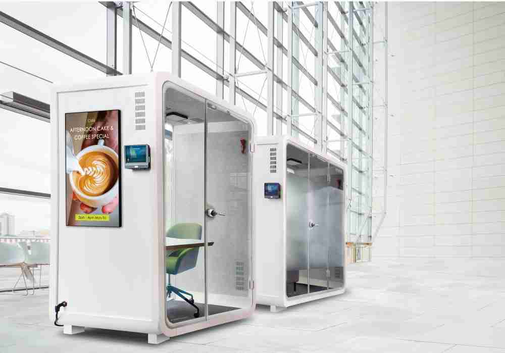 尊龙z6子公司达擎之智慧行动办公舱，，，，采用PDLC智能调光玻璃设计，，透过通电与断电的电流切换，，，呈现透明与雾面效果，，，具节能降耗特性并兼顾隐私，，，，确保信息安全